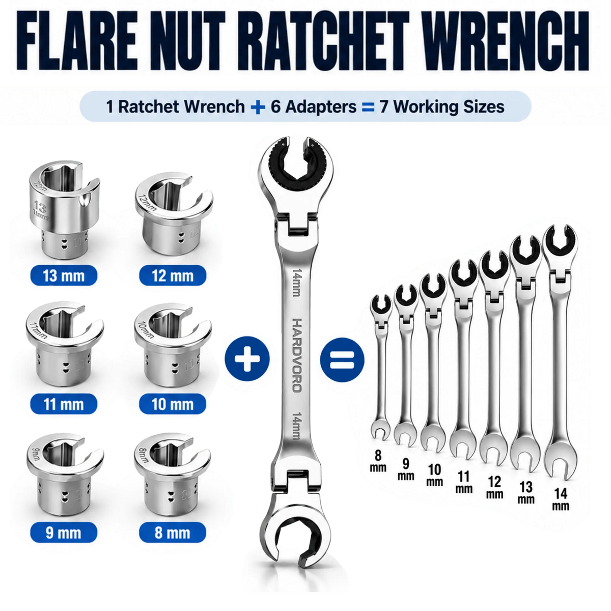Hardvoro™ Flare Nut Wrench Kit